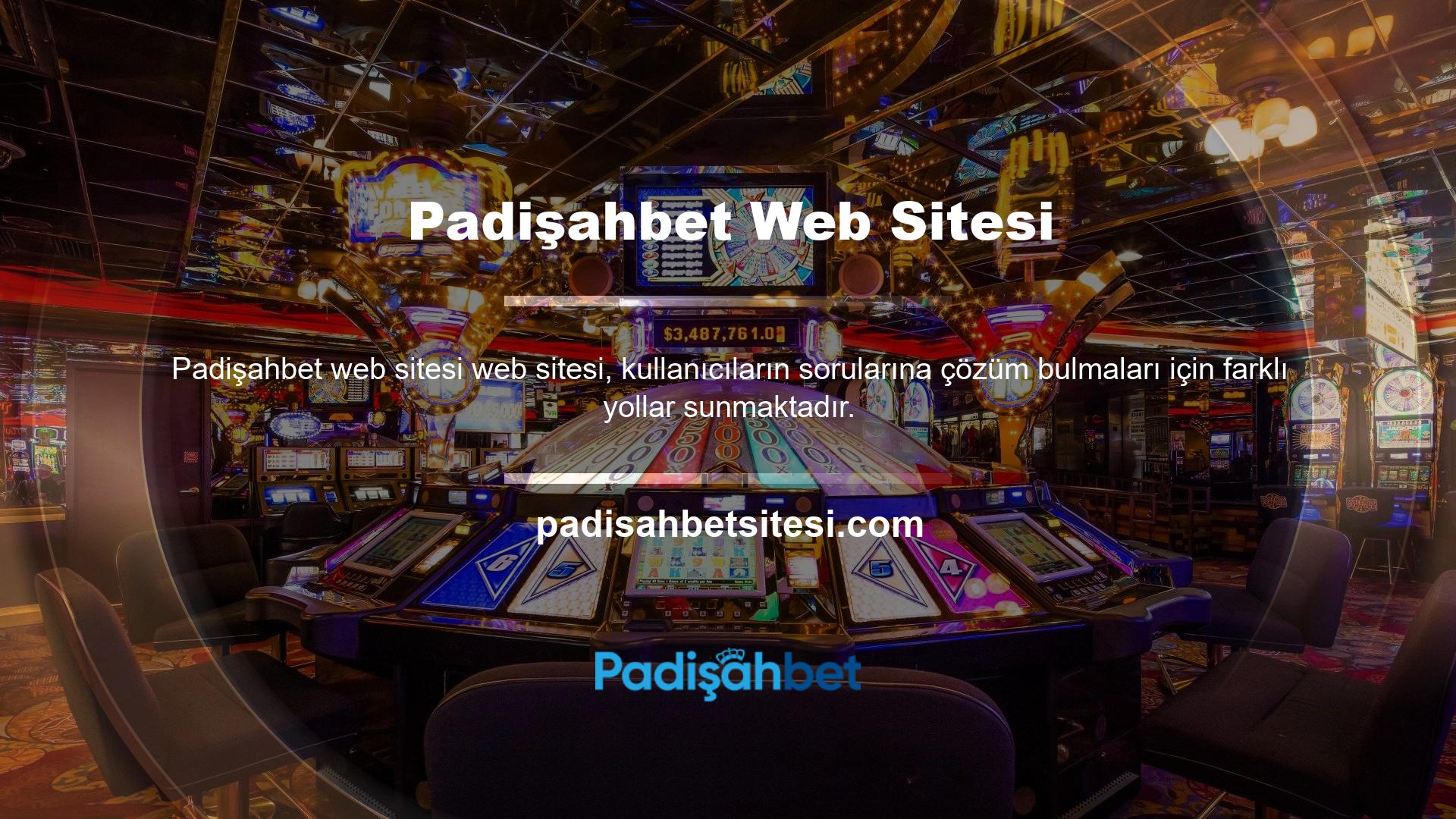 Padişahbet köklü bir altyapıya sahip olup casino, sanal spor ve canlı bahis gibi ek alternatifler sunmaktadır